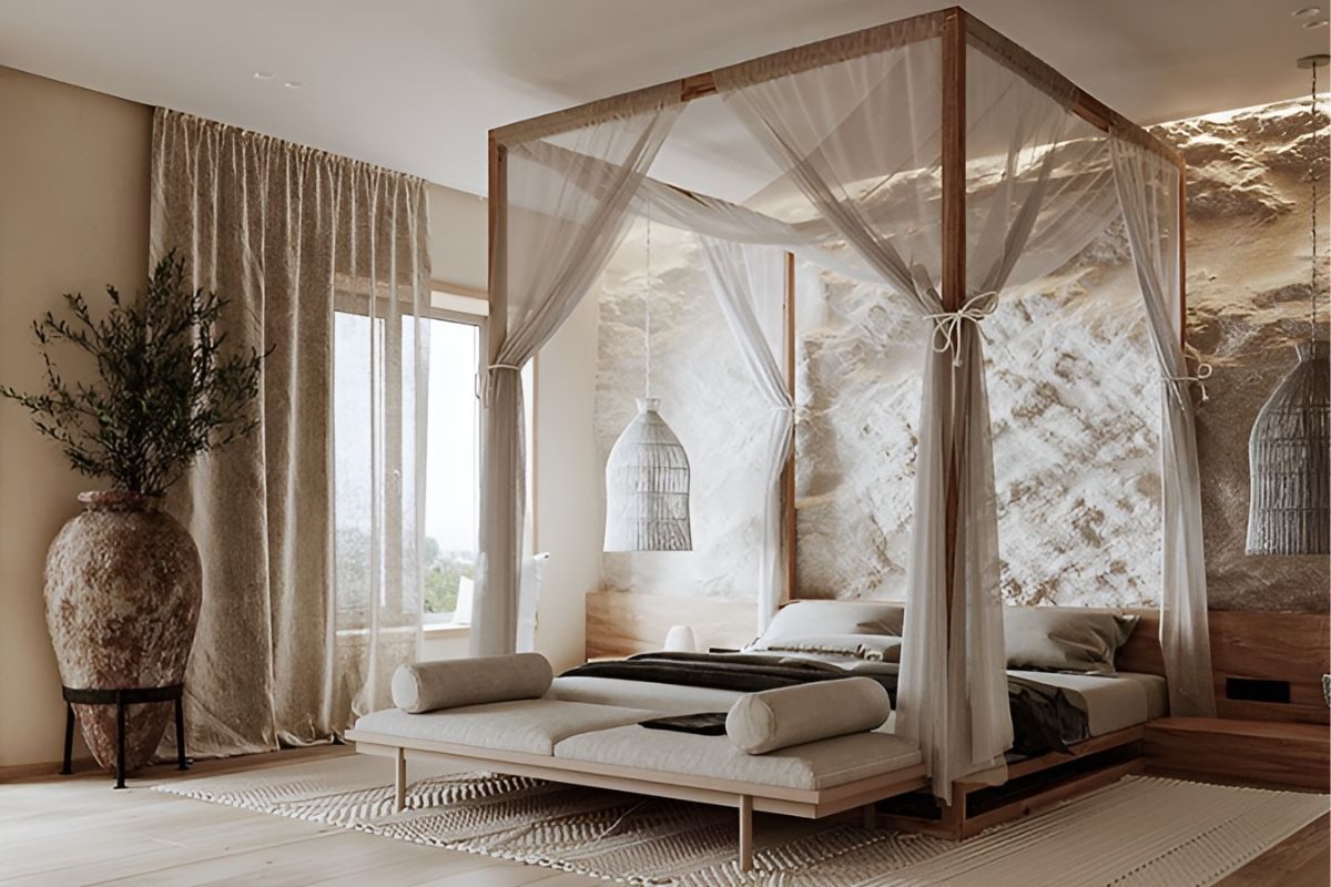 Thiết kế phòng ngủ phong cách wabi sabi