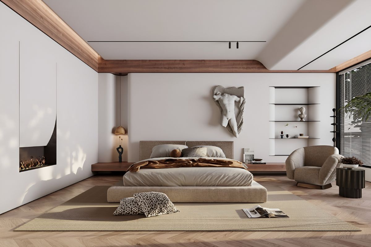 Thiết kế phòng ngủ phong cách wabi sabi
