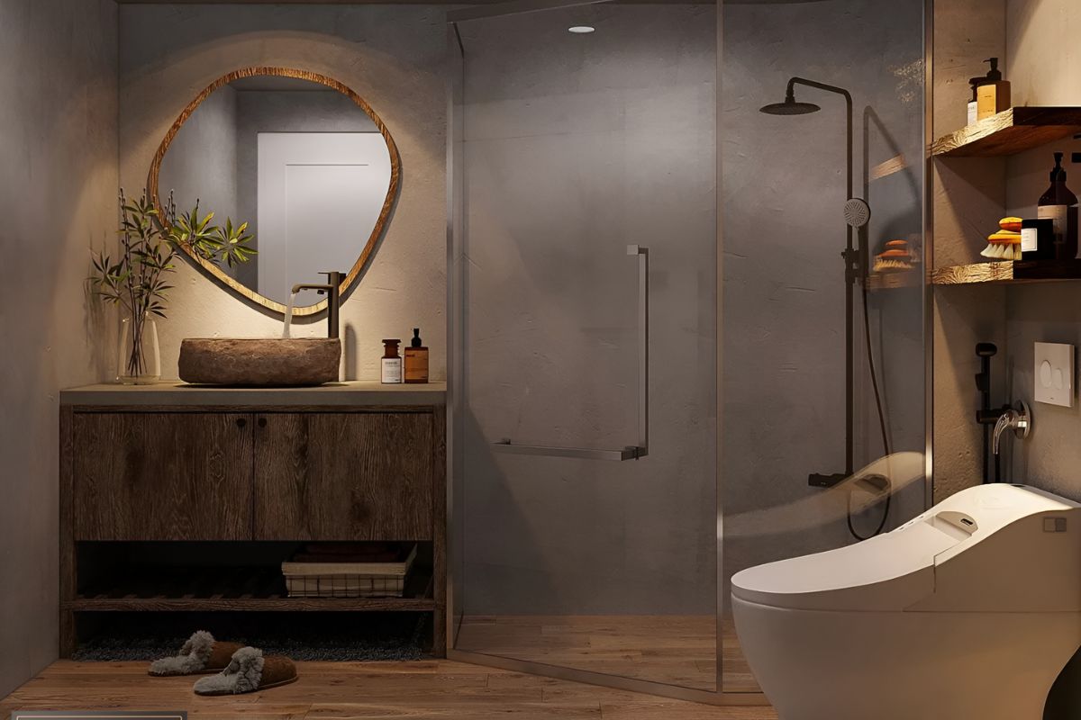 Thiết kế phòng tắm theo phong cách wabi sabi